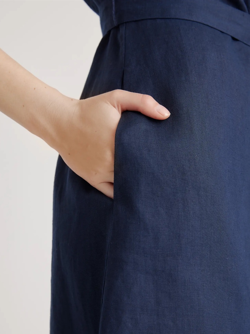 Quince 100% European Linen Button Front Dress Deep Navy Sz XL NEW WITH TAGS - Picture 10 of 13